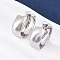 Brass Hoop Earrings, Rack Plating, Long-Lasting Plated, Lead Free & Cadmium Free, Platinum, 19x8mm