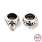 Thailand Sterling Silver Tube Bail Pendants, Loop Bails, Donut, Antique Silver, 10.5x8x3.9mm, Hole: 1.6mm, Inner Diameter: 4.6mm