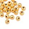 Textured Brass Beads, Long-Lasting Plated, Rack Plating, Round, Golden, 6mm, Hole: 1.6mm