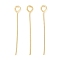 Brass Eye Pins, for Jewelry Making, Real 18K Gold Plated, 30x0.7mm, Hole: 1.6mm