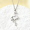 304 Stainless Steel Flamingo Shaped Pendant Cable Chain Necklaces for Women Men, Stainless Steel Color, 17.72 inch(45cm)+60mm extender