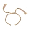 Braided Cotton Cord Bracelet Making, with Golden Tone Brass Jump Rings, Colorful, 6-3/4~10-3/8 inch(17~26.5cm)