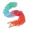 Transparent Painted Glass Beads Strands, Faceted, Rondelle, Colorful, 6x5mm, Hole: 1mm, about 80pcs/strand, 16.54''(42cm)