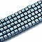 Electroplate Non-magnetic Synthetic Hematite Beads Strands, Column, Light Sky Blue, 3.5x3mm, Hole: 1mm, about 127~128pcs/strand, 15.75 inch~15.94 inch(40cm~40.5cm)