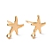 201 Stainless Steel Stud Earring Findings, with Horizontal Loop and 316 Stainless Steel Pin, Star, Real 24K Gold Plated, 11.5x8.5mm, Hole: 1.4mm, Pin: 0.7mm