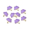 Alloy Enamel Pendants, Light Gold, Cat Shape Umbrella, Medium Purple, 23.5x23x3mm, Hole: 1.8mm