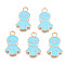 Alloy Enamel Pendants, Cadmium Free & Lead Free, Light Gold, Children, Light Sky Blue, 20x12x1.5mm, Hole: 2mm