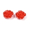 Synthetic Coral Carved Beads, Dyed, Flower, Orange Red, 19.5x9mm, Hole: 1.3mm