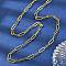 304 Stainless Steel Paperclip Chain Necklaces, Ion Plating(IP), Golden, 29.92 inch(76cm)