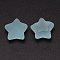 Frosted Resin Cabochons, Star, Light Blue, 18x19x12mm