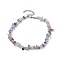 Natural Gemstone Beads Anklets, Chips, 10-5/8~11 inch(27~28cm)