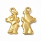 Rack Plating Alloy Pendants, Cadmium Free & Lead Free & Nickle Free, Bear with Flower Charms, Matte Gold Color, 20x10x2mm, Hole: 1.6mm