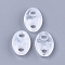 Acrylic Links, Imitation Gemstone, Oval, Clear & White, 33.5x22.5x9.5mm, Hole: 6.5mm, about 155pcs/500g