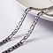 Non-Tarnish 3.28 Feet 304 Stainless Steel Figaro Chains, Unwelded, Stainless Steel Color, 4x3x0.8mm & 6.5x3x0.8mm