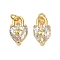Brass Micro Pave Clear Cubic Zirconia Pendants, Heart Lock Charm, Cadmium Free & Lead Free, Rack Plating, Long-Lasting Plated, Real 18K Gold Plated, 15.5x9x7mm, Hole: 3.5mm
