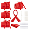 Wedding Favors Candy Box DIY Set, including 1 Sheet Craft Papar, 1Pc Ribbon, 1Pc Beaded Handle, 2 Pairs Round Hook & Loop, for Making Handbag Shaped Paper Gift Package Box, Red, 9.9x5.6x6.4cm