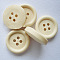 Natural Round 4-hole Basic Sewing Button, Wooden Buttons, Cornsilk, about 18mm in diameter, 500pcs/bag