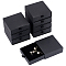 Kraft Paper Necklace Earring Storage Gift Drawer Boxes, Gift Packaging Case with Velvet Inside, Square, Black, 9x9x3cm