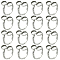 16Pcs 304 Stainless Steel Cuff Rings Components, Pad Ring Setting, Stainless Steel Color, Inner Diameter: 18mm, Tray: 8mm