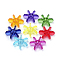 Transparent Acrylic Christmas Beads, Star Flake, Mixed Color, 13x12x5mm, Hole: 1.5mm, about 2200pcs/500g