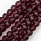 Transparent Glass Bead Strands, Imitate Austrian Crystal, Faceted(32 Facets), Round, Purple, 8mm, Hole: 1mm, about 65~67pcs/strand, 49~50cm
