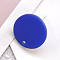 Resin Stud Earring Findings, with Iron Earring Pin, Flat Round, Royal Blue, 15mm