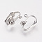 Brass Clip-on Earring Findings, Platinum, 17x14x7mm, Hole: 1mm