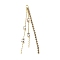 Brass Micro Pave Clear Cubic Zirconia Big Pendants, Block Chains & Conical Beads, Real 18K Gold Plated, 72mm, Hole: 3mm