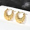 304 Stainless Steel Hoop Earrings for Women, Ion Plating(IP), Oval, Real 18K Gold Plated, 20x19x3.5mm