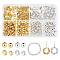 340Pcs Brass & Iron Rhinestone Spacer Beads and Brass Spacer Beads, Golden & Silver, 8mm