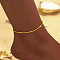 Alloy Chain Anklets for Women, Golden, 8-1/4 inch(210mm)