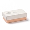 Cardboard Jewelry Boxes, with Black Sponge Inside and White Snap Cover, for Necklaces & Ring, Rectangle with Word, Pink, 5x8x2.7cm