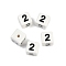 Handmade Porcelain Beads, Square with Number, Number, 9x9x9mm, Hole: 1.8mm