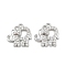 Brass Micro Pave Cubic Zirconia Pendants, Elephant Charms, Platinum, 12x12x2.5mm, Hole: 1.2mm