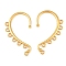 Alloy Ear Cuff Findings, Climber Wrap Around Earring Findings, with Horizontal Loops, Long-Lasting Plated, Golden, 58x34mm