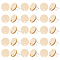 30Pcs Wood Stud Earring Finding, with Zinc Alloy Pin and Hole, Flat Round, with 30Pcs Plastic Ear Nuts, Blanched Almond, 15mm, Hole: 1.8mm, Pin: 0.9mm