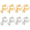 8Pcs 4 Style 304 Stainless Steel Open Cuff Rings Set with Charms, Moon & Star & Flat Round, Golden & Stainless Steel Color, Inner Diameter: 17~18mm, 2Pcs/style