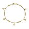 Brass Round Beaded Bell Cross Charm Anklets for Women, Antique Bronze, 7-7/8 inch(200mm)