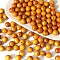 Natural Wooden Beads, Round, Gold, 8mm, Hole: 1.5mm