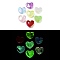 Luminous UV Plating Rainbow Iridescent Acrylic Beads, Glow in the Dark Beads, Heart, Mixed Color, 18.5x21x5.5mm, Hole: 2.7mm