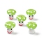 Handmade Lampwork Beads, Smiling Face Mushroom Beads, Lime, 13x13mm, Hole: 3mm