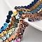 Electroplate Non-magnetic Synthetic Hematite Beads Strands, Flower, Mixed Color, 8x3mm, Hole: 1mm, about 54pcs/strand, 15.7 inch