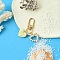 Heart Alloy & ABS Plastic Imitation Pearl Pendant Decoration, for Bag Ornaments, Light Gold, 55mm