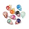 Transparent Resin Enamel Beads, Lollipop with Bunny, Mixed Color, 15x10x6.5mm, Hole: 1mm