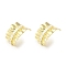 Brass Micro Pave Cubic Zirconia Studs Earring Findings, Cadmium Free & Nickel Free & Lead Free, Real 14K Gold Plated, Real 14K Gold Plated, 16x12mm, Hole: 1.2mm, Pin: 11x0.7mm