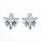 Alloy Pendants, Cadmium Free & Lead Free, Bee, Platinum, 16.5x16.5x2.5mm, Hole: 1.8mm