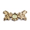 Alloy Snap Lock Clasps, with Yellow Green Enamel, Butterfly, Light Gold, 16x36x4mm, Hole: 1.5mm