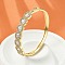 Brass Micro Pave Clear Cubic Zirconia Hinged Bangles for Women, Square, Cadmium Free & Lead Free, Rack Plating, Long-Lasting Plated, Real 18K Gold Plated, 3/8 inch(0.95cm), Inner Diameter: 2-1/4x2-1/4 inch(5.85x5.6cm)