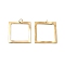 Ion Plating(IP) 304 Stainless Steel Pendants, with Jump Ring, Square Charm, Real 14K Gold Plated, 20.5x20x1.5mm, Hole: 3mm