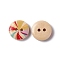 Lovely 2-hole Basic Sewing Button, Wooden Buttons, Colorful, about 15mm in diameter, 100pcs/bag